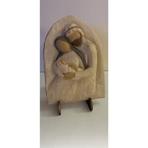 Willow Tree Holy Family a Child is Born Plaque Demdaco Nativity Plaque W/stand